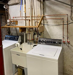 New utility sink and washer hot and cold hookups