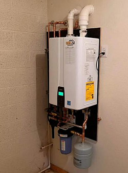 Typical residential tankless water heater setup